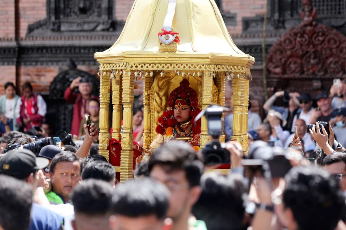 New Living Goddess Aryatara Shakya Enthroned as Kumari